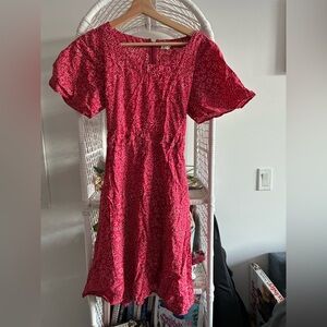 Breathable 100% cotton red dress size M